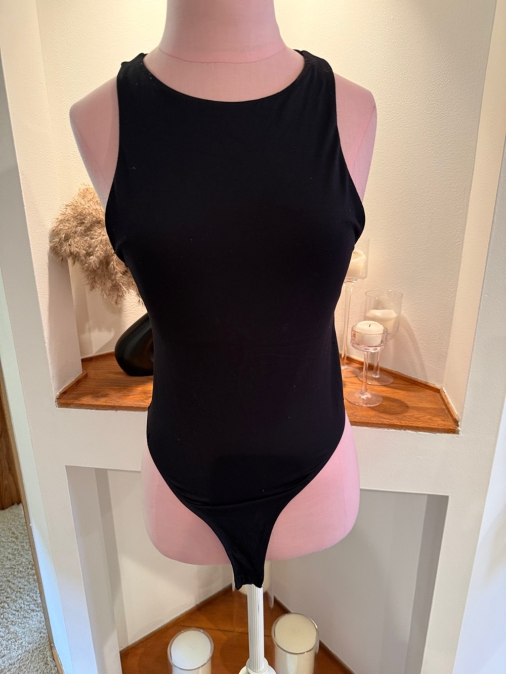 Zara Black Sleeveless High-Neck Bodysuit